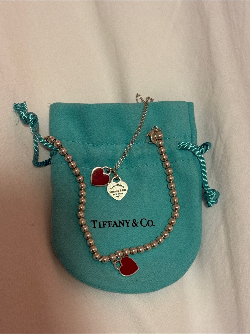 Tiffany Red Necklace and bracelet set